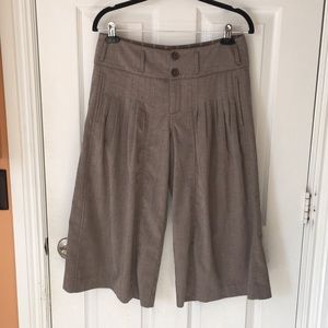 Cartonnier Anthropologie Womens Pants size 4 Taupe Brown Wide Legs Pleat Front